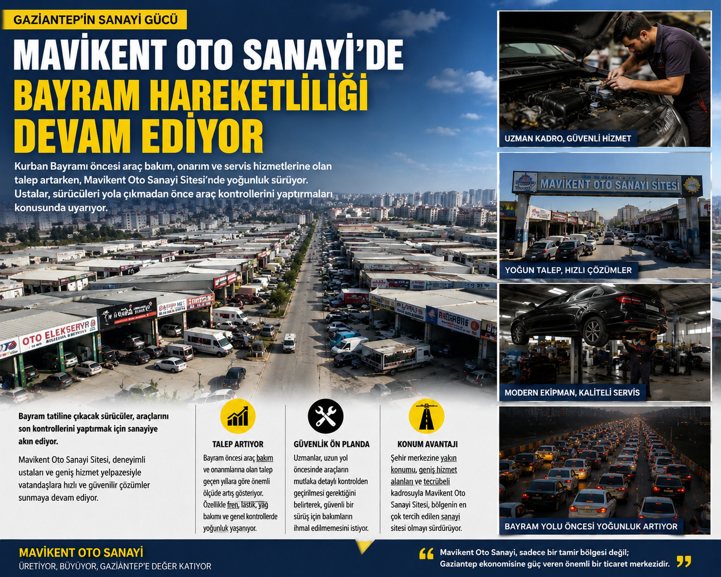 Mavikent Oto Sanayi'de Bayram Hareketliliği Devam Ediyor